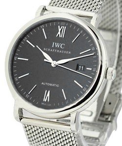 Portofino Automatic 40mm in Steel on Steel Bracelet with Black Dial