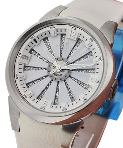 Turbine 41mm Automatic in Steel on White Satin Strap with White MOP Dial