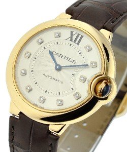 Ballon Bleu - Mid Size with Diamond Dial Yellow Gold on Strap 