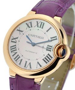 Ballon Bleu - Mid Size Rose Gold on Strap with Pink Mother of Pearl Dial