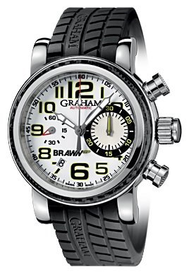 BrawnGP SIlverstone Limited to in Steel on Black Rubber Strap with White Dial