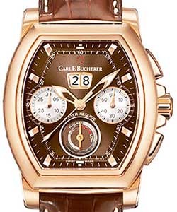 Patravi T-Graph Men's Automatic in Rose Gold Rose Gold on Strap with Brown Dial with Silver Subdials