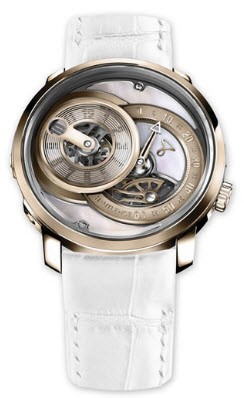 HL C 04 41mm in Rose Gold on White Alligator Leather Strap with Mother of Pearl Dial