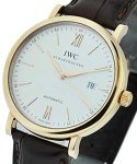 Portofino Automatic in Rose Gold On Brown Leather Strap with Silver Dial