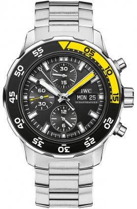 Aquatimer Automatic Chronograph in Steel on Steel Bracelet with Black Dial