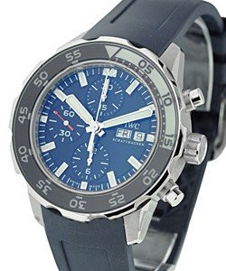 Aquatimer Chrono Automatic Steel on Blue Rubber Strap with Blue Dial