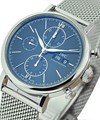 Portofino Chronograph 42mm Automatic in Steel on Milanese Mesh Steel Bracelet with Black Dial