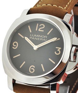 PAM 390 - Luminor Base Special Edition in Steel on Brown Leather Strap with Brown Dial