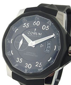 Corum Admiral's Cup 48mm Challenger in Steel with Black Rubber Bezel on Black Rubber Strap with Black Dial