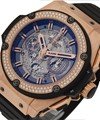 King Power Big Bang Unico 48mm in Rose Gold with Diamond Bezel on Black Rubber Strap with Skeleton Dial