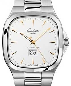 Senator Seventies PanoRama Date Automatic in Steel on Steel Bracelet with Silver Dial