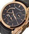 Jules Audemars Dual Time in Rose Gold on Black Leather Strap with Black Dial