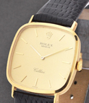 Cellini in Yellow Gold on Black Strap with Champagne Dial