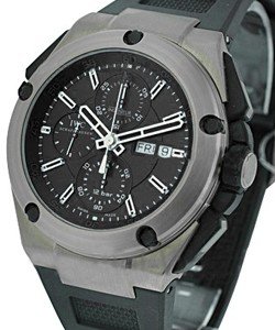 Ingenieur Double Chronograph Automatic in Titanium On Black Rubber Strap with Black Dial