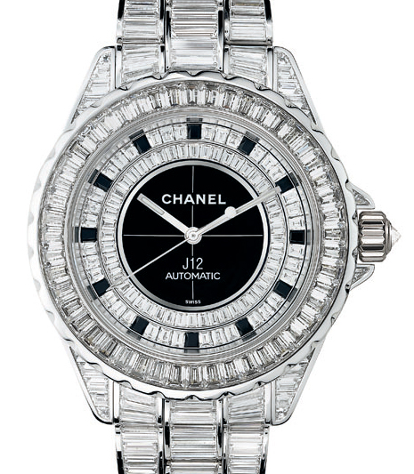 J12 Haute Joaillerie 38mm Automatic in White Gold with Diamonds Bezel on White Gold Baguette Bracelet with Pave Diamond Dial