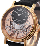 La Tradition 40mm in Rose Gold on Leather Strap with Pink and Black Skeleton Dial