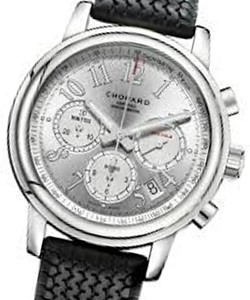 Mille Miglia Chronograph Steel on Rubber Strap with Silver Dial