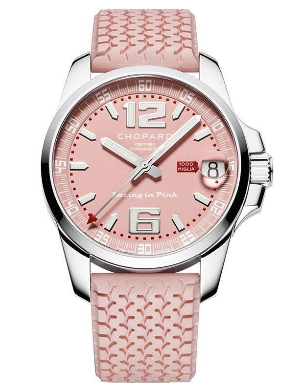 Gran Turismo XL Mille Miglia Pink in Steel on Pink Rubber Strap with Pink Dial