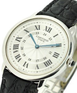 Ronde Louis Privee Collection Platinum on Strap with Silver Dial
