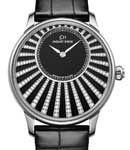 Heure Astrale Men's Automatic in White Gold White Gold on Black Crocodile Strap with Black-Diamonds