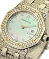 Mini Royal Oak with Pave Diamonds White Gold on Bracelet - Pave Diamond Dial