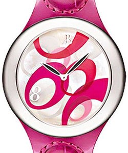 Serena Garbo in Steel on Pink Leather Strap with Pink MOP Dial
