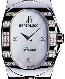 Serena SS in Steel with Partial Diamond Bezel on Steel Bracelet with Silver Dial