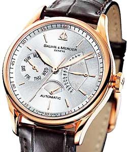 William Baume Rose Gold on Black Leather Strap with Silver Dial