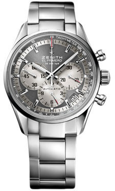 El Primero 36''000 VPH Chronograph in Stainless Steel on Stainless Steel Bracelet with Anthracite Sunray Dial