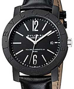 Carbon Gold 125th Anniversary Edition in Black Steel Black Steel on Black Leather Strap - Black Index Dial