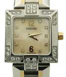 La Scala Square Ladies Quartz in 2-Tone with Diamonds on Steel and Yellow Gold Bracelet with MOP Diamond Dial