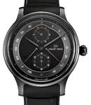 Perpetual Calendar Meteorite Automatic in Ceramic on Black Rubber Strap with Black Dial