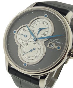 Majestic Beijing Time Zone Automatic in White Gold on Black Crocodile Leather Strap with Slate Grey Dial