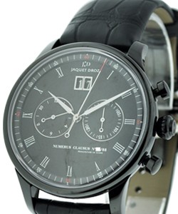 Grande Date Chronograph in Black PVD on Black Crocodile Leather Strap with Black Dial
