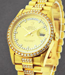 Day-Date - President - Special String Diamond  - 36mm - Yellow Gold on Factory Rolex Diamond Bracelet - Champagne Diamond Dial