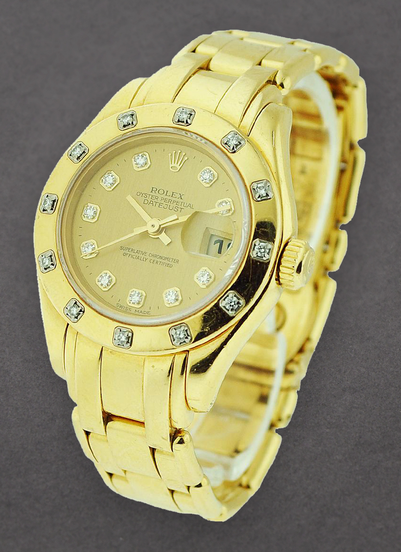 Pre-Owned Rolex Masterpiece with Yellow Gold 12 Diamond Bezel