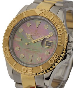 Yacht-Master 2-Tone Large Size 40mm with Yellow Gold Bezel on Oyster Bracelet with Black MOP Dial