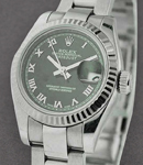 Datejust 36mm in Steel with Fluted Bezel Steel Oyster Bracelet with Black Roman Dial