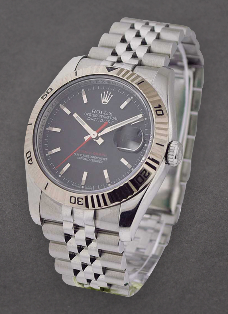 Pre-Owned Rolex Datejust Turn-O-Graph 116264 in Steel with White Gold Bezel