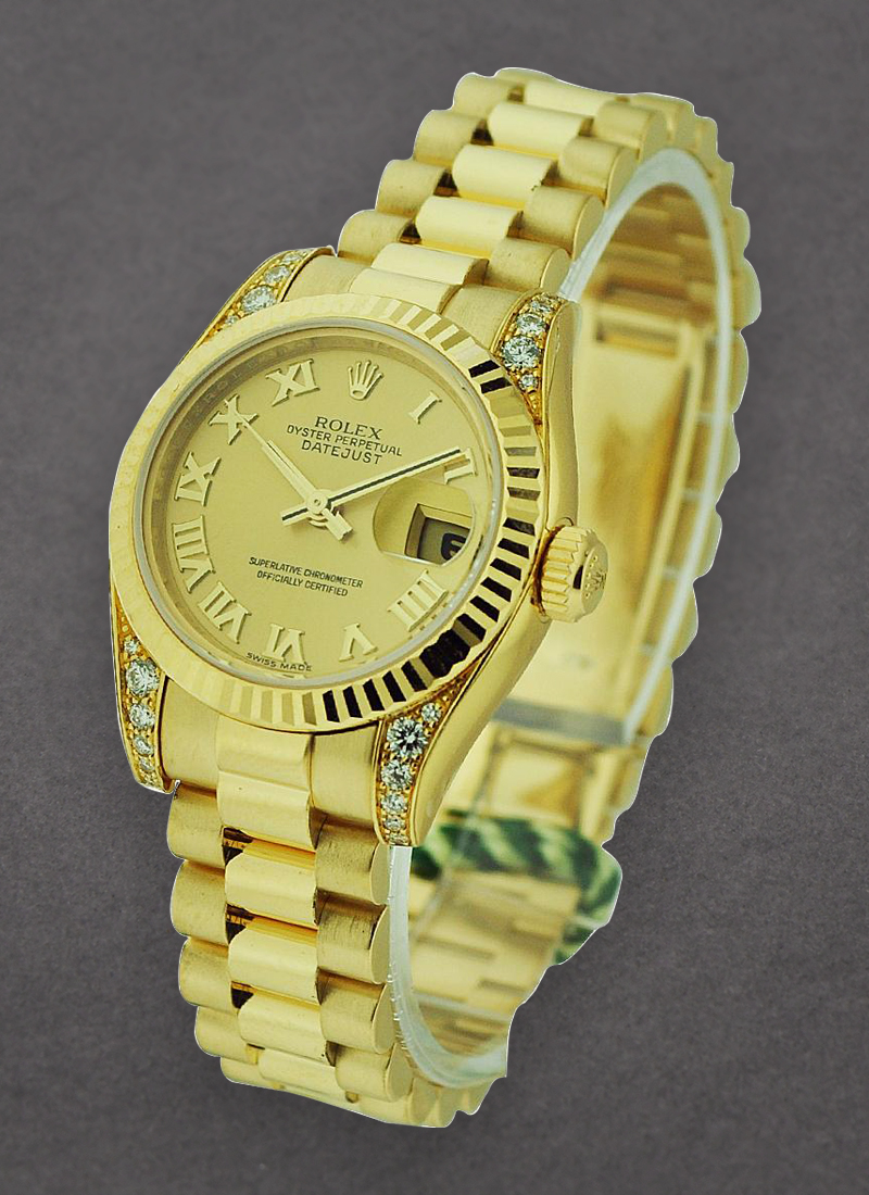 Rolex Unworn President 26mm in Yellow Gold with Fluted Bezel - Diamond Lugs