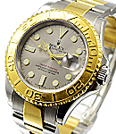 Yacht-master Large Size  in Steel with Yellow Gold Bezel on Oyster Bracelet with Grey Dial