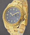 Yacht-master Large Size in Yellow Gold on Oyster Bracelet with Blue Dial with Luminous Markers