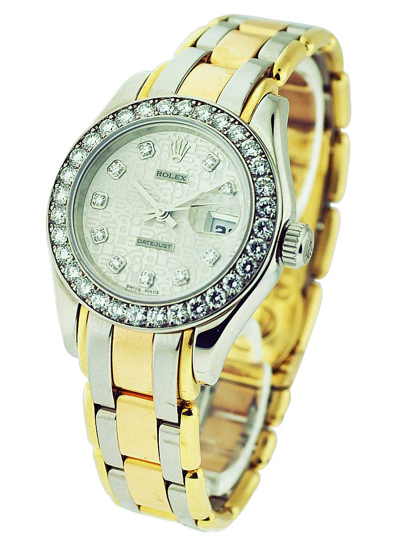 Pre-Owned Rolex Masterpiece Tridor Ladies with White Gold 32 Diamond Bezel