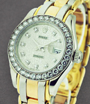 Masterpiece Tridor Ladies with White Gold 32 Diamond Bezel on Tridor Pearlmaster Bracelet with Silver Diamond Dial