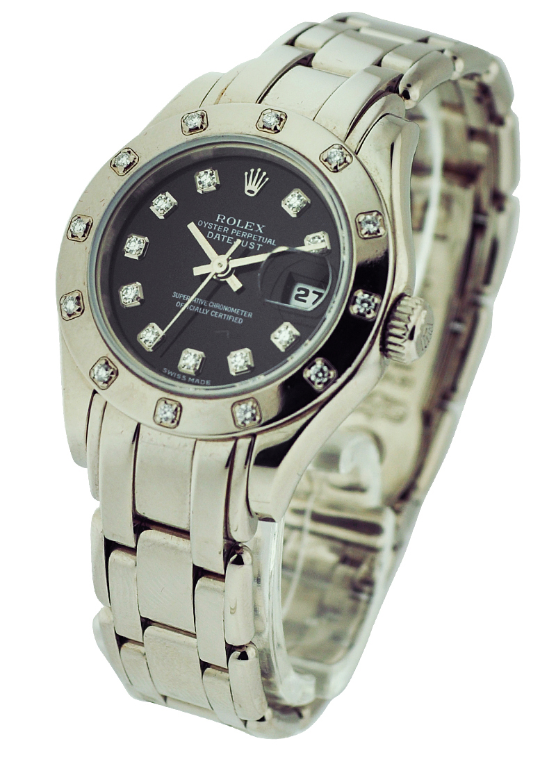 Pre-Owned Rolex Masterpiece in White Gold with 12 Diamond Bezel