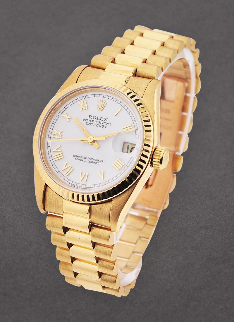 Pre-Owned Rolex Datejust 31mm Mid Size in Yellow Gold with Fluted Bezel