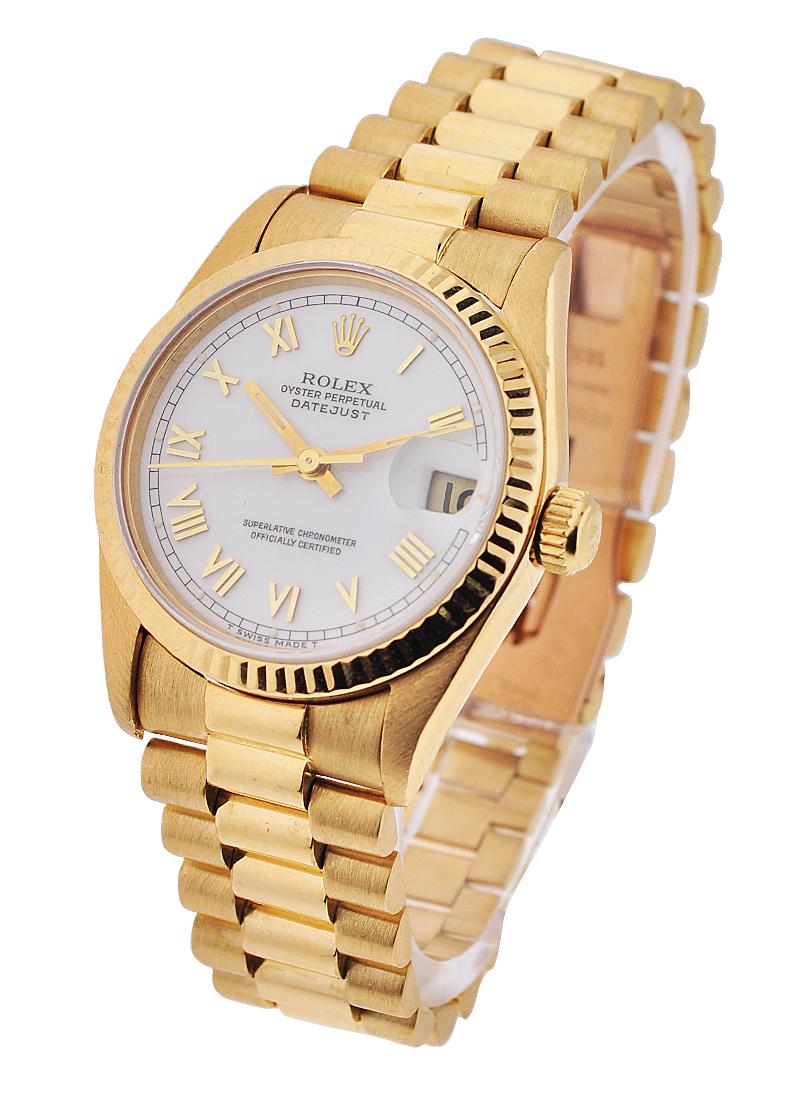 Pre-Owned Rolex Datejust 31mm Mid Size in Yellow Gold with Fluted Bezel