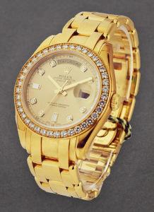 Pre-Owned Rolex 18948 Masterpiece 39mm in Yellow Gold with Diamond Bezel 18948