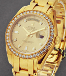 Masterpiece - Yellow Gold Diamond Bezel on Pearlmaster Bracelet - Champagne Diamond Dial