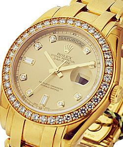 Masterpiece - Yellow Gold Diamond Bezel on Pearlmaster Bracelet - Champagne Diamond Dial